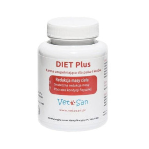 Vetosan Diet Plus Redukcja Masy Ciała Dla Psów i Kotów 90 Tabletek