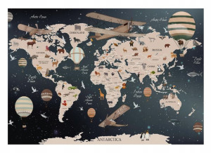 Fototapeta DLA DZIECI Mapa Świata Tapeta 368x254