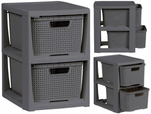 Regał Komoda Szafka Półka Z 2 Koszami Rattan Branq