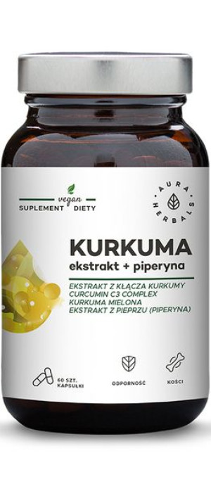 Aura Kurkuma Ekstrakt+piperyna 60kaps