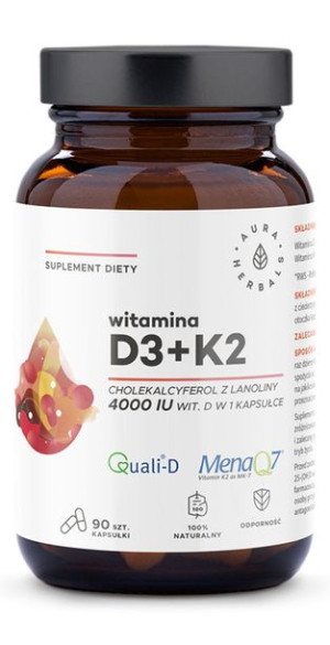 Aura Witamina D3 4000 Iu + K2- 90kaps