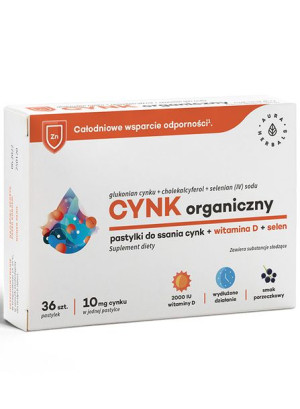 Aura Cynk Organiczny 10mg+wit. D3+selen - 36tabl
