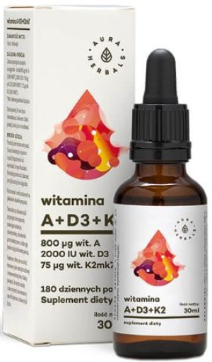 Aura Witamina "adk"a+d3 (2000iu) + K2mk7 - 30ml