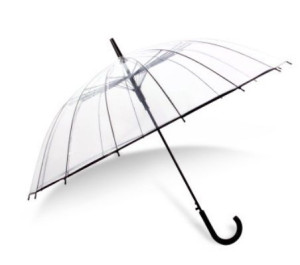 Parasol przezroczysty z czarną rączką 116cm