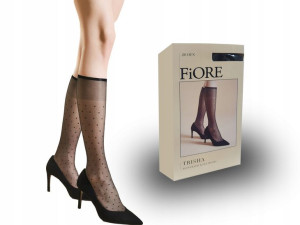 Fiore podkolanówki Trisha 20 den groszki black uni