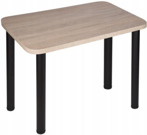 Stol Kuchenny Stolik 80x55 ZAOKRĄGLONE ROGI Black