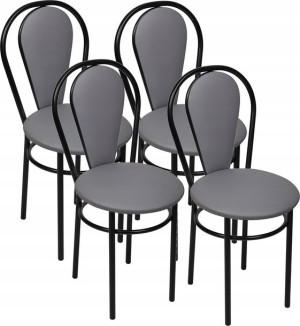 Zestaw 4 Krzesla kuchenne Tulipan Plus BLACK