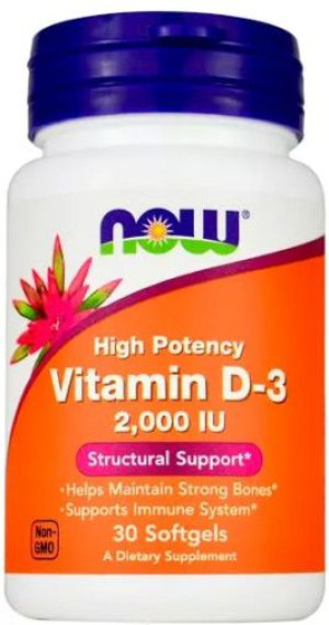 NOW VITAMIN D-3 2000IU-30 softgel