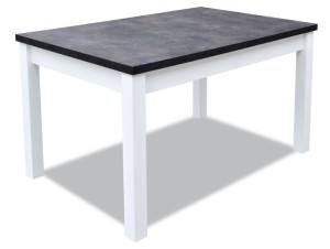 Stół 80x120/200 rozkładany blat beton nogi białe