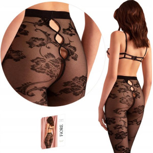 Fiore rajstopy Wild Dream 30 den łezki czarne 3-M