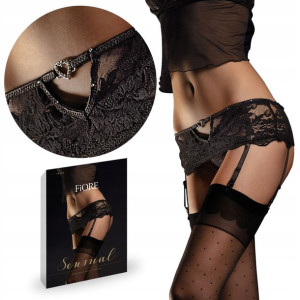Fiore Lover Komplet Pas do Pończoch i Stringi S/M