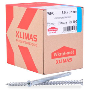Wkręty do ościeżnic hartowane WHO 7,5x82MM 100SZT