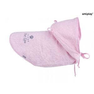 AmiPlay Pelerynka Kąpielowa Dla Psa Spa Różowa 35 cm