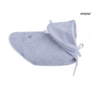AmiPlay Pelerynka Kąpielowa Dla Psa Spa Szara 35 cm