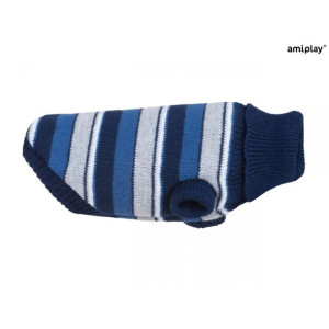 Amiplay Sweterek Dla Psa Glasgow Niebieski w Paski 23 cm