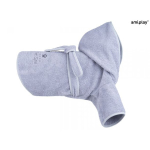 Amiplay Szlafrok Kąpielowy Dla Psa Szary 30 cm