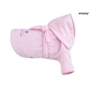Amiplay Szlafrok Kąpielowy Dla Psa Różowy 30 cm