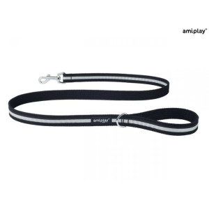 Amiplay Smycz Cotton Shine Czarna 140 cm Rozmiar XL