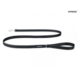 Amiplay Smycz Reflective 150 cm Czarna Rozmiar S