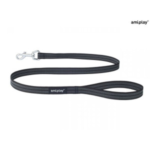 Amiplay Smycz Rubber Czarna 120 cm Rozmiar S - M