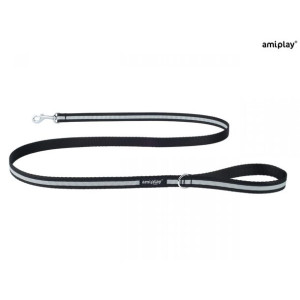 Amiplay Smycz Shine Czarny 150 cm Rozmiar S