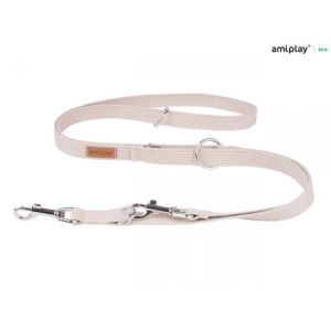 Amiplay Smycz Regulowana 6 w 1 Cotton Beżowa 100 - 200 cm Rozmiar L