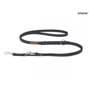 Amiplay Smycz 6 w 1 Lincoln Czarna 100 - 200 cm Rozmiar M