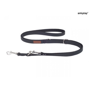 Amiplay 6 w 1 Smycz Cambridge Czarna 100 - 200 cm Rozmiar XL
