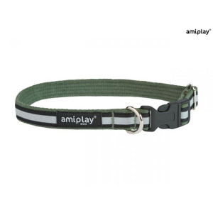 Amiplay Obroża Cotton Shine Regulowana Rozmiar XL Khaki