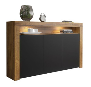 Komoda Stolik Szafka Loft Retro Dąb/czarny Rtv E106