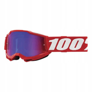 100% STO PROCENT Gogle ACCURI 2 YOUTH RED czerwone
