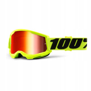 Gogle 100% STRATA 2 JUNIOR FLUO YELLOW Szyba Czerw