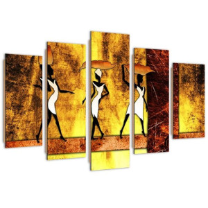 Deco Panel, Afrykańskie kobiety, 5-częściowy - 100x70