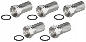 Wtyk F Z Uszczelką Na Kabel Antenowy 6,8mm 5 Sztuk