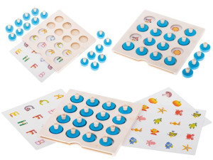 Puzzle Drewniane Gra Planszowa Memory + 4 Karty