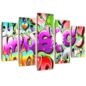 Deco Panel, Graffiti Music, 5-częściowy - 150x100