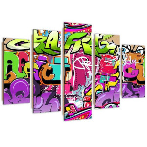 Deco Panel, Graffiti, 5-częściowy - 150x100