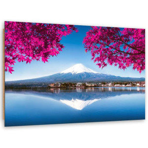 Deco Panel, Góra Fuji, jezioro i różowe liście, 1-częściowy - 120x80