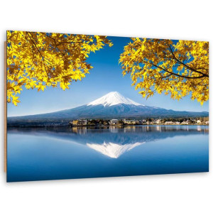 Deco Panel, Góra Fuji, jezioro i żółte liście, 1-częściowy - 120x80