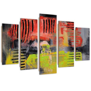 Deco Panel, Gra kolorów, 5-częściowy - 100x70