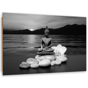 Deco Panel, Figura Buddy na kamieniach, 1-częściowy - 120x80