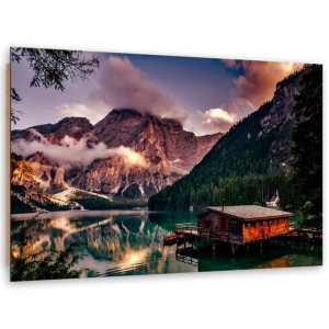 Deco Panel, Domek nad górskim jeziorem, 1-częściowy - 120x80