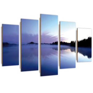 Deco Panel, Mgła nad jeziorem, 5-częściowy - 200x100