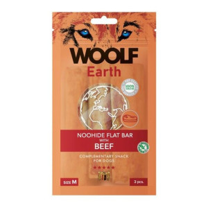 Woolf Earth Noohide Flat Bar Beef Przysmak Dla Psa Wołowina Rozmiar M 85 g