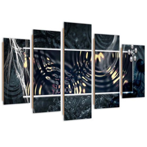 Deco Panel, Ślady deszczu, 5-częściowy - 150x100