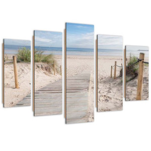 Deco Panel, Zejście nad morze, 5-częściowy - 150x100