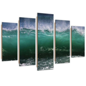 Deco Panel, Wzburzona fala, 5-częściowy - 150x100