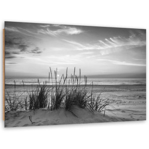 Deco Panel, Trawy na plaży - czarno-biały, 1-częściowy - 120x80