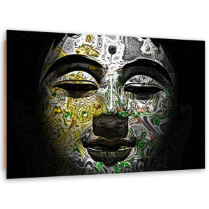 Deco Panel, Twarz Buddy we wzory, 1-częściowy - 120x80