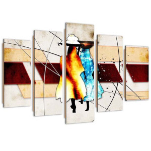 Deco Panel, Retro Afrykańskie kobiety, 5-częściowy - 150x100